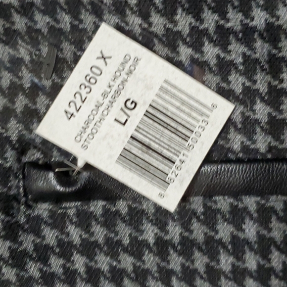 Dex nwt houndstooth black grey faux leather pull on pants charbon noir - Picture 5 of 9